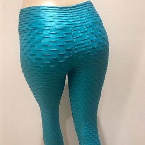 Brazilian ALTO RELEVO Texture Leggings-Turquoise